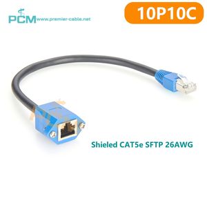 แผงสลักเกลียวสำหรับต่อขยายสายเคเบิล RJ50 10P10C ตัวผู้เป็นตัวเมีย Cat5e ป้องกันสำหรับเครื่องสแกนรหัสเลเซอร์อุปกรณ์ควบคุมอุตสาหกรรม - Product Image 3