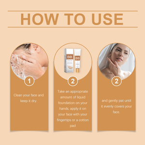 Crème <span class=keywords><strong>BB</strong></span> Hydratante Couleur Naturelle Correcteur Protecteur Maquillage Léger Base Isolante Fond de Teint Liquide Teint 30g Titane - Product Image 6