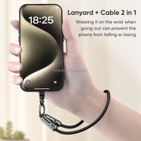 Cable de cordón de 240W 30cm 120cm | 5A Carga rápida y transferencia de datos de 480m 2 en 1 Cable tipo C para cargador de teléfono portátil