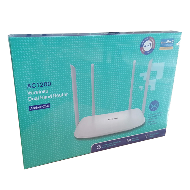 Pt Link C50 Wifi Router 2.4G & 5G 5dBi 4 Antenna English Version Gigabyte AC1200 Dual Band Wireless Router