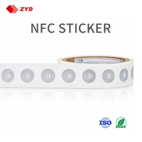 Étiquette NFC RFID autocollante 13,56 MHz F08/EV1 personnalisable avec logo, étanche, code QR, pour avis Google de restaurant - Vente en gros