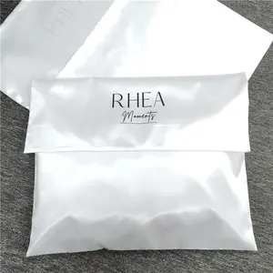 Logotipo personalizado Luxo Silk Satin Envelope Bolsa Vestuário Cabelo Embalagem Sacos Satin Dust Bag Para Bolsas