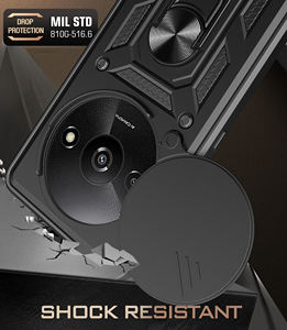 <span class=keywords><strong>เคส</strong></span>โทรศัพท์มือถือ<span class=keywords><strong>กัน</strong></span><span class=keywords><strong>กระแทก</strong></span>สำหรับ XIAOMI Redmi A3 A2 A1 Plus 4G สำหรับ <span class=keywords><strong>OPPO</strong></span> VIVO พร้อมที่วางแหวนและขาตั้ง ปิดกล้องแบบเลื่อน - Product Image 2