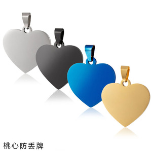 All'ingrosso targhette per animali domestici con motivo identificativo per cani e gatti ciondolo con cuore in acciaio inossidabile ciondolo portachiavi con ciondolo personalizzato - Product Image 3