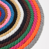 Vente en gros, cordon torsadé coloré à 3 brins de 8mm, corde en coton, cordon en macramé pour suspension murale, cintres pour plantes, artisanat, jouets pour animaux de compagnie