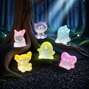 Figurines en résine transparentes et colorées de petits monstres, <span class=keywords><strong>accessoires</strong></span> de décoration mignons à faire soi-même <span class=keywords><strong>pour</strong></span> la voiture ou le bureau - Product Image 1