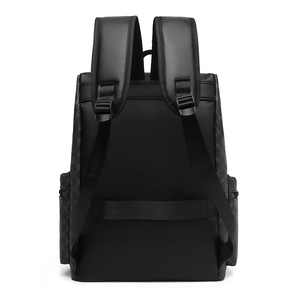 Large Capacity Waterproof PU <strong>Backpack</strong> with Geometric Pattern Polyester Lining Zipper Closure <strong>for</strong> <strong>Travel</strong> and Computer Storage - Product Image 2