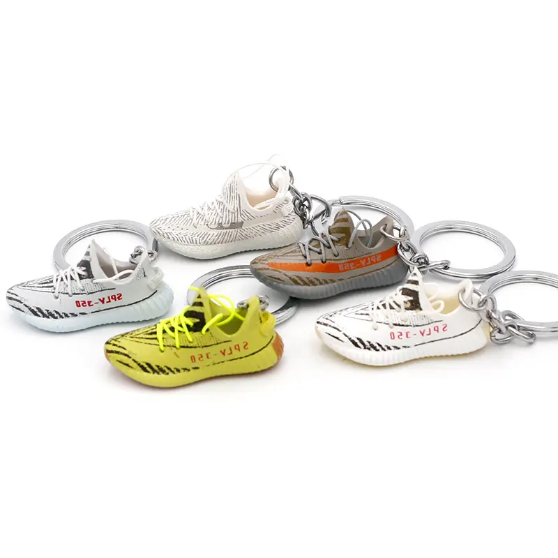 Vente en gros 3D Mini YZY 700 350 v2 AJ1 OW Chaussures Sneaker Porte-clés avec mini boîtes