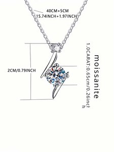 Sét Sao 1 Carat D Colour Moissanite Mặt Dây Chuyền Thanh Lịch Dây Chuyền Với Rực Rỡ Đá Quý - Product Image 4
