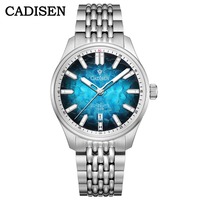CADISEN 8247 Nouvelle montre pour homme étanche, automatique, mécanique, mouvement japonais, acier inoxydable, 10 ATM, verre saphir