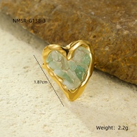 Bagues Cœur à Pierres Naturelles Concassées Colorées pour Femme en Acier Inoxydable, Réglables, Bijoux Hypoallergéniques, Tendance et Uniques