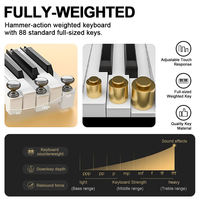 Clavier de piano MIDI numérique OEM à 88 touches lestées avec 3 pédales - Piano droit professionnel pour débutants et joueurs avancés