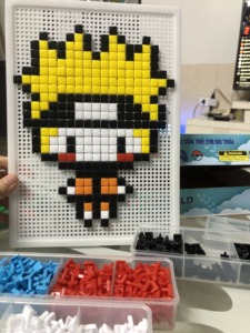 1400+ Pieces Creative Pixel Mosaic Pegboard Puzzle <b>Educational</b> <b>Toy</b> Building Blocks Early Learning HALO OEM ODM - Product Image 2