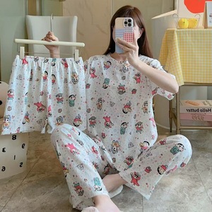 <span class=keywords><strong>Pigiama</strong></span> Estivo in Poliestere a Tre Pezzi con Maniche Lunghe, Motivo Animale, per Donna, Cartone Animato <span class=keywords><strong>Mickey</strong></span>, Carino, Comodo Cardigan XL - Product Image 3