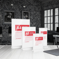 Cadre photo en plastique transparent de taille personnalisée Cadre photo magnétique sans cadre A4 Support de table d'affichage publicitaire