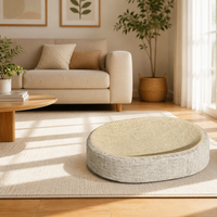 Lit grattoir ovale moderne pour chat, en sisal tressé, résistant à l'usure, pour salon