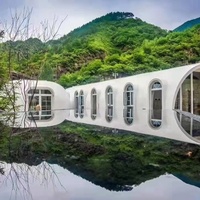 Dôme géodésique en EPS, résistant au vent et aux tremblements de terre, construction rapide, kit de maison à construire soi-même pour village d'éco-tourisme