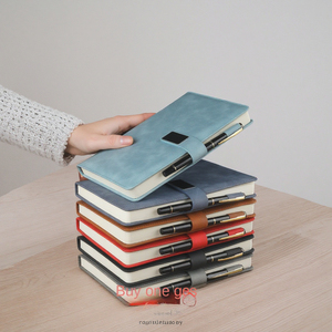 Đơn giản Dày da máy tính xách tay nhiệt ràng buộc 100 <span class=keywords><strong>sheets</strong></span> <span class=keywords><strong>A5</strong></span> A6 B5 kích cỡ PU làm việc hội nghị trường quà tặng có tính năng nhật ký giấy - Product Image 4