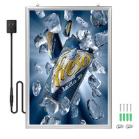 Boîte lumineuse publicitaire LED ultra-mince pour extérieur, en alliage d'aluminium de haute qualité, ouverture rabattable, couleur pleine, 10000 lumens, affichage décoratif