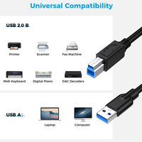 RSHTECH 5m 10m 15M USB 3,0 Cable a macho a B macho de alta velocidad para escáneres, impresoras, controladores duros externos de escritorio y más