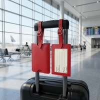 Étiquette de bagage en plastique PU imperméable et durable, étiquette de voyage imprimée, accessoire en gros pour affaires, croisières, golf