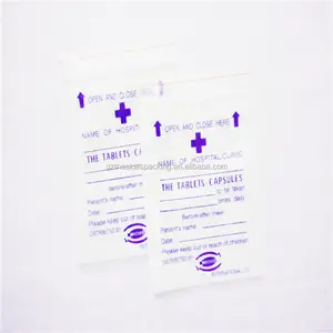 Customized printed 100%LDPE medical ziplock plastic bag Pill dispensing envelopes Hospital drug packing plastic bags