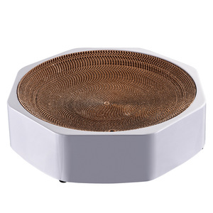 Modern Cat <strong>Scratcher</strong> Bed | Durable Corrugated Cardboard Cat <strong>Lounge</strong> with Plastic Base for Indoor Cats - Product Image 2