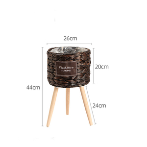 Nouveaux fabricants de <span class=keywords><strong>pots</strong></span> de plantes sur pied en osier de haute qualité avec pieds en <span class=keywords><strong>bois</strong></span>, pot de fleurs en jacinthe d'eau - Product Image 2