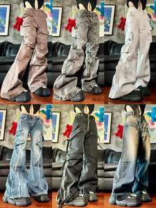 <span class=keywords><strong>Jeans</strong></span> a Vita Alta da <span class=keywords><strong>Donna</strong></span>, <span class=keywords><strong>Jeans</strong></span> <span class=keywords><strong>Cargo</strong></span>, Pantaloni Larghi, Stili Casual Estivi, Pantaloni in Denim all'Ingrosso, <span class=keywords><strong>Jeans</strong></span> a Gamba Larga per <span class=keywords><strong>Donna</strong></span> - Product Image 4