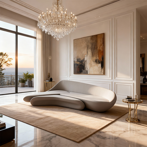 Sofás Modulares Modernos Estilo Nórdico Luna, Muebles Modulares de Terciopelo para Hotel, Sofás Largos - Product Image 2