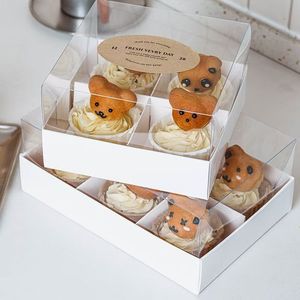 Caja para postres de cuatro/seis compartimentos, caja para pasteles de seis compartimentos, caja para mousse y muffins de nueve compartimentos, caja de embalaje de papel para vasos. - Product Image 2