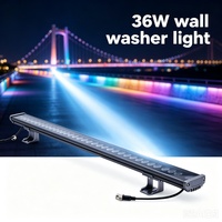 Projecteur mural RGB DMX 36W en aluminium avec LED 3030, IP65, DC24V, DMX512, lentille réglable pour l'éclairage des façades de bâtiments et de ponts