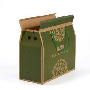 Gạo bánh bao bao bì hộp carton sóng có thể gập lại các tông thực phẩm giấy đóng gói Kraft zongzi Hộp quà tặng với dây thừng xử lý - Product Image 2