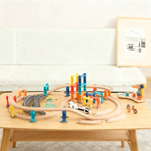 Udeas Trung Quốc Cổ Điển Kích Thước Lớn Tự Làm Xây Dựng Bằng Gỗ Đồ Chơi Train Chơi Set Cho Trẻ Em - Product Image 1