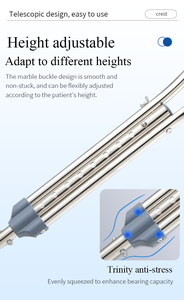 Fabrication de béquilles pliantes en aluminium réglables sous les bras, canne de marche, aide à la marche, béquilles médicales sous les bras pour adultes - Product Image 6