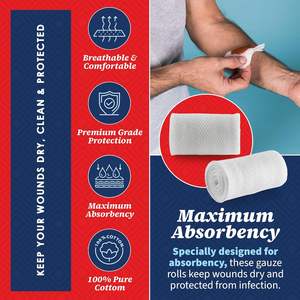 ผ้าก๊อซพันแผลแบบม้วนชนิดใช้แล้วทิ้ง ผ่านการฆ่าเชื้อด้วย EO  ทำจากผ้าเครปคอตตอนยืดหยุ่น  สำหรับห้ามเลือด  ยี่ห้อ Kerlix - Product Image 6