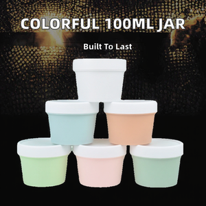 Storage Body Hand Face Cream Lotion Gel Travel <strong>Pots</strong> for Cream with Lids 100ml Mask Mixing Bowl Empty Plastic Storage Jars - Product Image 2