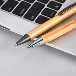Канцтовары от поставщика Jiangxi, новые стили, оптовая продажа, Классическая деревянная ручка, экологичные персонализированные бамбуковые чернильные шариковые ручки