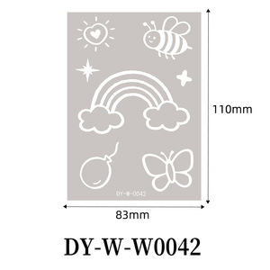 Juego de pegatinas de tatuajes temporales, 83x110mm, arcoíris, abeja, mariposa, fiesta, arte corporal para niños, DY-W-0042 - Product Image 4