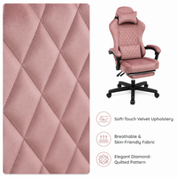 Chaise de jeu ergonomique de course avec repose-pieds rétractable, accoudoirs extensibles, velours de luxe
