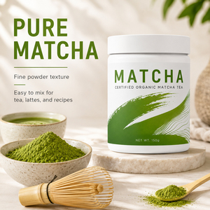 Poudre de thé matcha biologique, complément alimentaire pur en fibres pour adultes, favorisant le métabolisme et la détoxification, certifié ISO HALAL, durée de conservation de 24 mois - Product Image 3