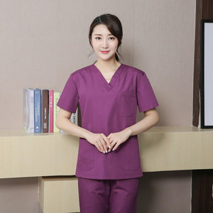 ชุดพยาบาลแขนสั้นชุดเครื่องแบบคลินิกชุดแขนสั้นแปรงสำหรับห้องผ่าตัด - Product Image 6