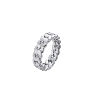 Hip-Hop 6mm 8mm 10mm Glänzende Vergoldete Messing Miami Cuban Ringe Rapper Cuban Link Kettenring Schmuck Großhandel - Product Image 3