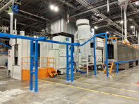 Système de ligne de production de peinture en poudre d'aluminium à commande PLC Aizhou, entraîné par moteur, cabines de pulvérisation, utilisation facile, haute performance
