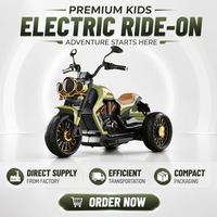Factory Direct Kids Electric Trike | Retro Ride-on Motorcycle with LED Lights & Music Player