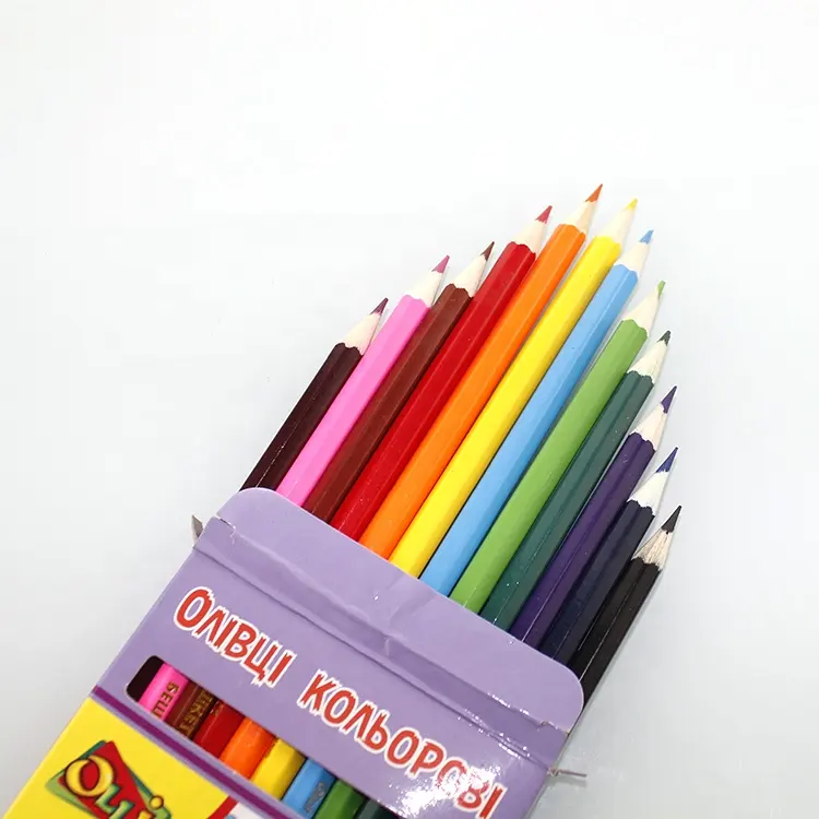 12 لون الخشب لون قلم ملون