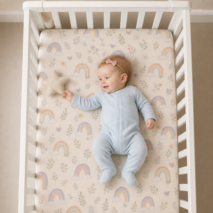 Sábana Ajustable para Bebé 100% Algodón Personalizada, Sábana para Cuna, Ropa de Cama para Guardería, Funda de Colchón Estampada, OEM ODM Venta al Por Mayor - Product Image 5