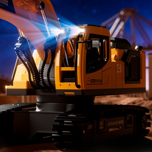 WGNRC E1 1/18 Schaal Graafmachine Bouwtruck Model, 12 Kanaals RC Alloy Graafmachine Speelgoed, 3-in-1 Metalen Alloy RC Truck Met Spuitfunctie - Product Image 6