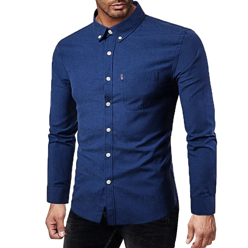 New Style Men's Casual Large Size Long-sleeve Shirt Fashion Multicolor Slim Fiesta Mens Solid Shirts