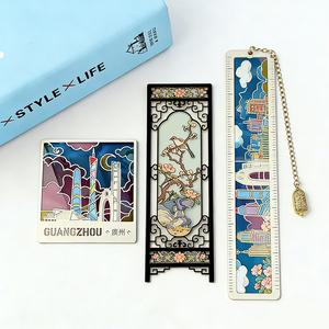 Custom Metal Simple Bookmark Magnet Gold Plated Quran Enamel Design Soft Enamel Leaf Pendant Brass Square Laser Engraved